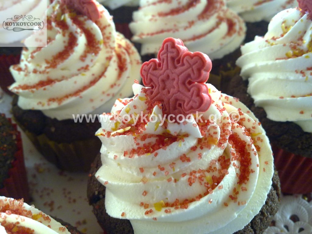 καπκεικς,cupcakes,cupcakes συνταγη,βουτυρόκρεμα,βουτυρόκρεμα σοκολάτασ,χριστουγεννιάτικα cupcakes,cupcakes χριστουγεννιατικα συνταγη