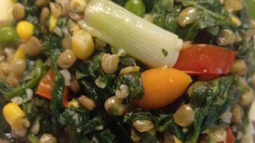 σπανάκι με φακή λαχανικά και πλιγούρι,Συνταγές φαγητών