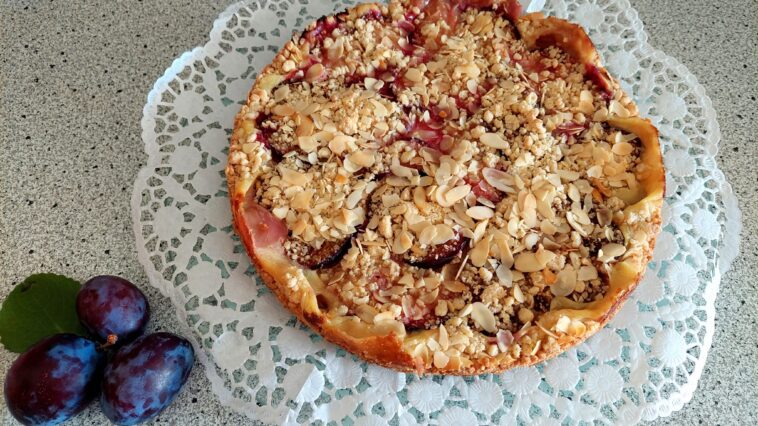 zwetschgenkuchen,γλυκό με δαμάσκηνα,γερμανικό παραδοσιακό γλυκό,συνταγές γλυκών